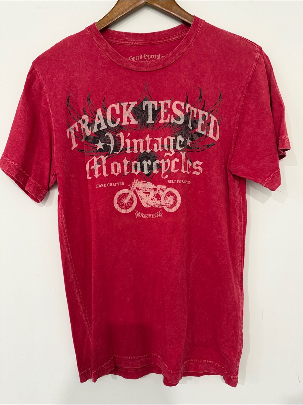 Men's Red Vintage Graphic Tee